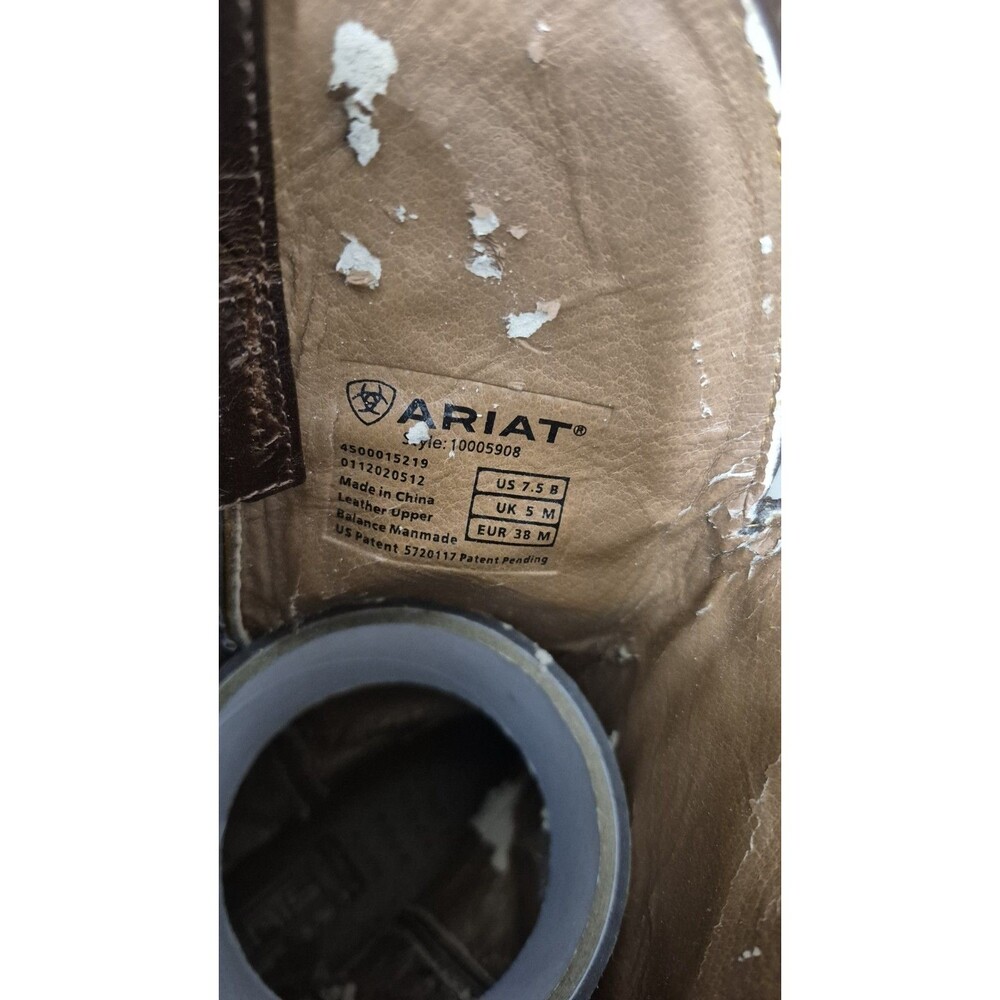 ARIAT WOMEN'S BOOTS 10005908 HERITAGE Western X Toe BROWN LEATHER SIZE 7.5B - Picture 2 of 11